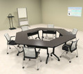 6pcs Hexagon Shape Training / Conference Table Set, #MT-SYN-LT47