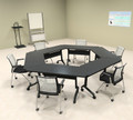 6pcs Hexagon Shape Training / Conference Table Set, #MT-SYN-LT48