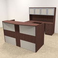 5pc U Shaped Modern Acrylic Panel Office Reception Desk, #OT-SUL-R18