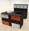 5pc U Shaped Modern Acrylic Panel Office Reception Desk, #OT-SUL-RM44