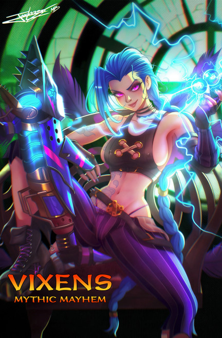 18+ Adult Jinx Cosplay Comic Cover by MidniteBlueDraws
