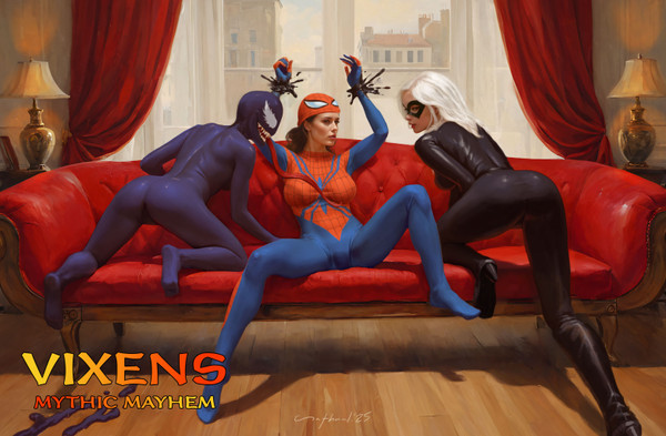 Spider-gals 18+ adult cosplay comics by Nathan Lorenzana