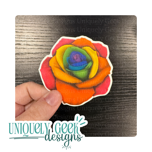 Rainbow Rose Sticker