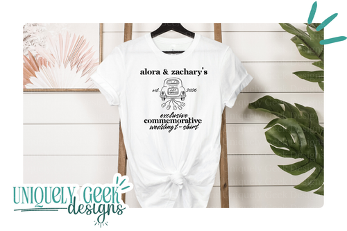 [NAME] & [NAME]'s Exclusive Commemorative Wedding T-Shirt - Editable Tee