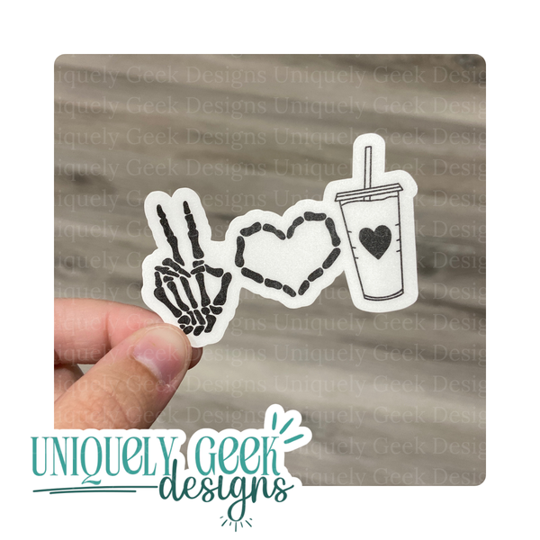 Peace Love Iced Coffee Vinyl Sticker