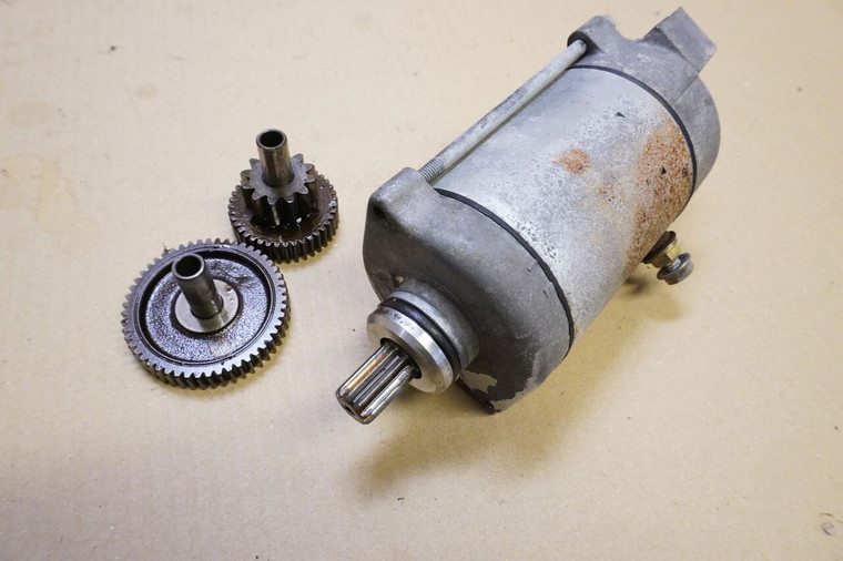 Set of starter motor  and gears - Μιζα και γραναζια κινητηρα XRV750 RD07