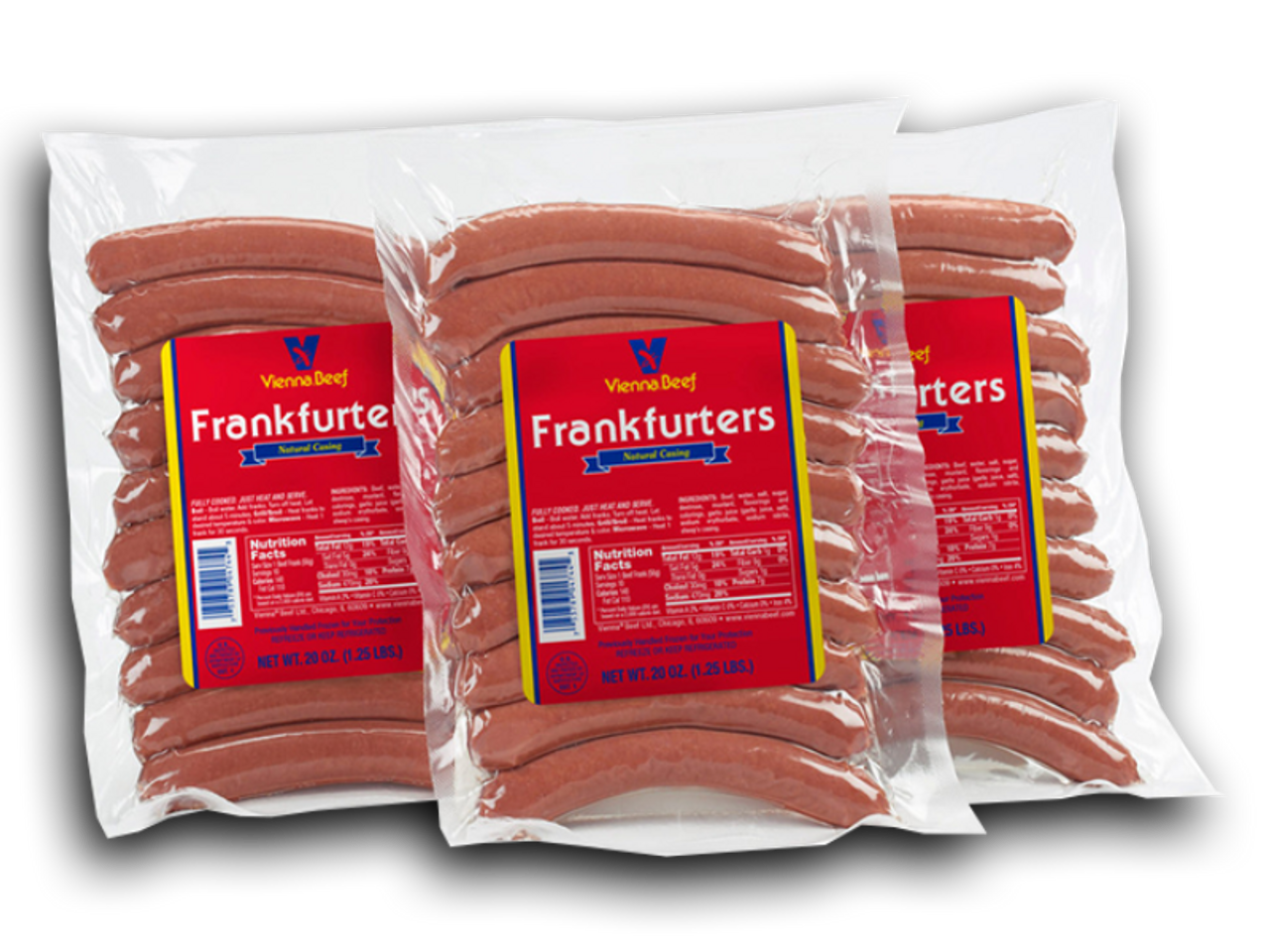 Natural Casing Hot Dog Pack - Frankfurter - Vienna Beef