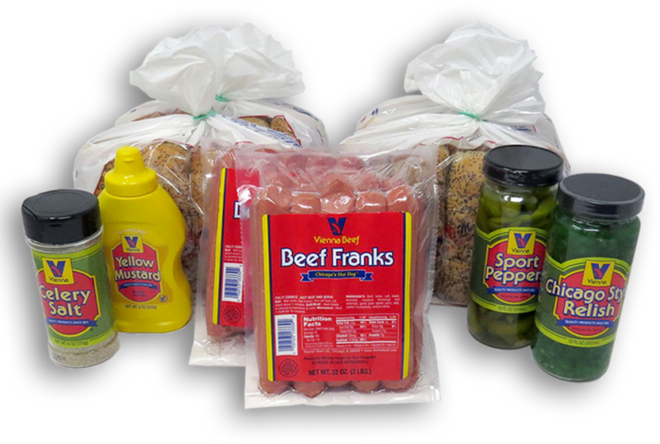 Vienna Beef Chicago Style Links Variety Pack - Beef Franks, Fully Cooked -  Vienna Beef Original Chicago Style Polish Sausage - Ready Set Gourmet