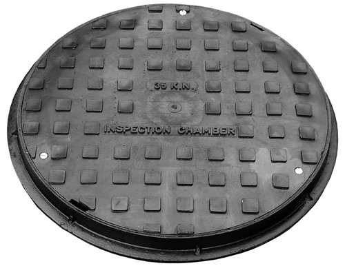 Manhole Cover, Polypropylene, Solid Top, Seal Lock, 450mm Dia, 35kN