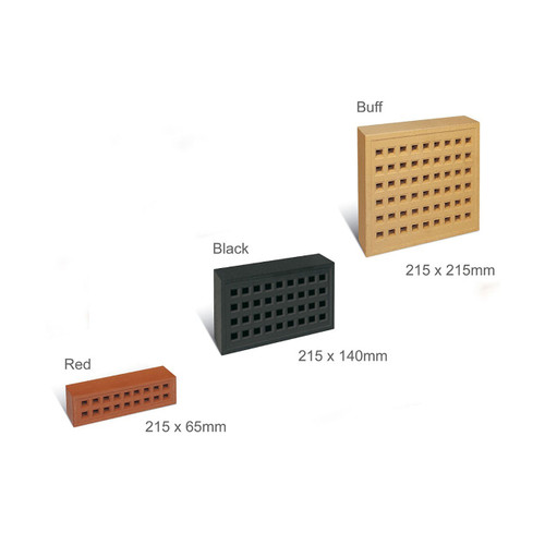 Clay Air Brick Square Hole, Red, 215 x 50 x 65mm