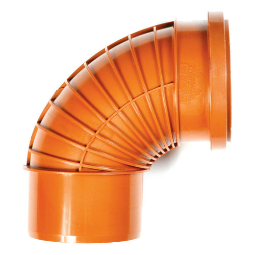 Polypipe Polyrib 110mm Single Socket Bend, 87?