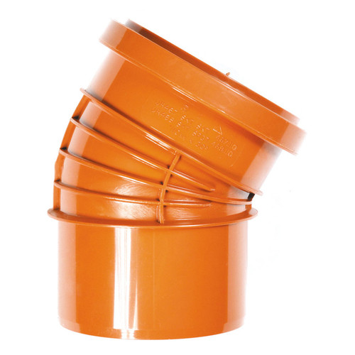 Polypipe Polyrib 110mm Single Socket Bend, 30?