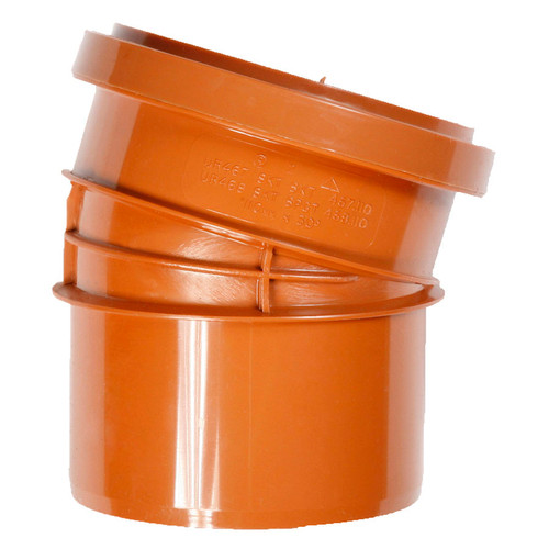 Polypipe Polyrib 110mm Single Socket Bend, 15?