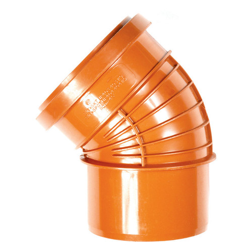 Polypipe Polyrib 160mm Single Socket Bend, 45?