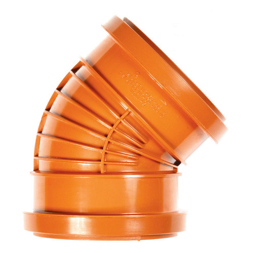 Polypipe Polyrib 160mm Double Socket Bend, 45?