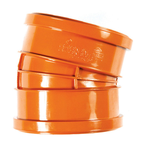 Polypipe Polyrib 160mm Double Socket Bend, 15?