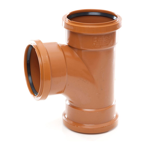 Polypipe U/G Drain, 110mm, Triple Socket, Equal Junction, 87.5 Degrees
