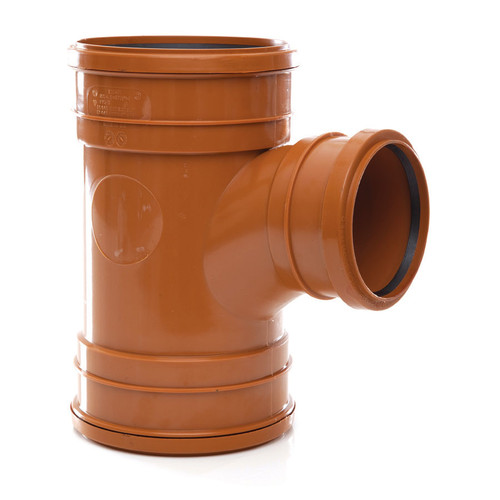 Polypipe U/G Drain, 160mm, Triple Socket, Unequal Junction, 87 Deg