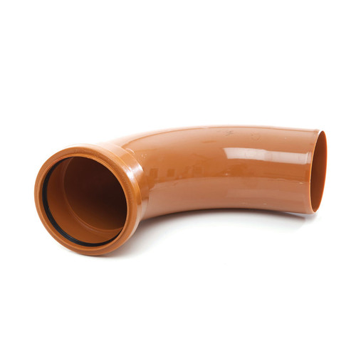 Polypipe U/G Drain, 110mm, Long Radius Single Socket Bend, 87.5 Deg