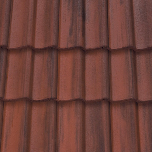 Sandtoft Double Pantile Concrete Roof Tile, Rustic Red