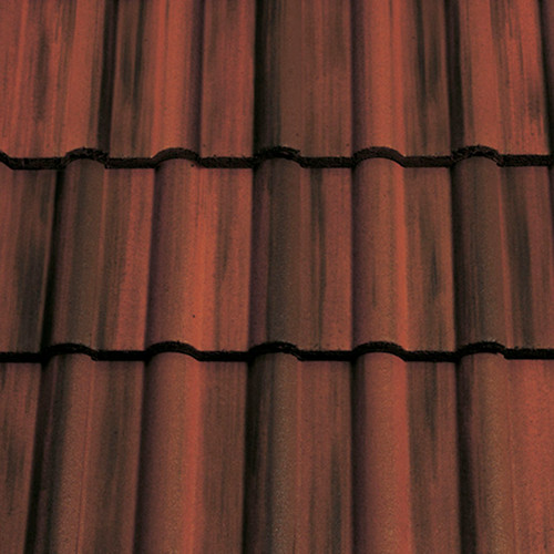 Sandtoft Double Roman Concrete Roof Tile, Rustic Red
