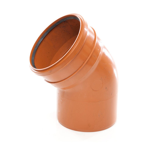 Polypipe U/G Drain, 160mm, Single Socket Bend, 45 Degree