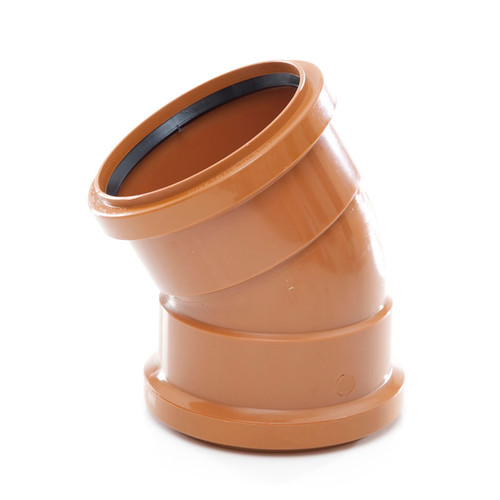 Polypipe U/G Drain, 110mm, Double Socket Bend, 30 Degrees