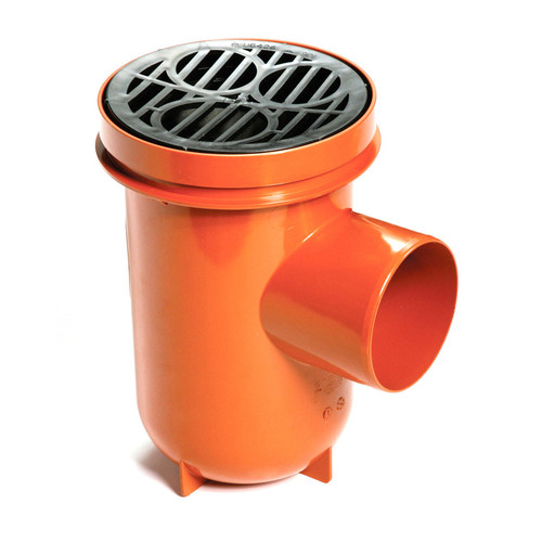 Polypipe U/G Drain, 110mm, Plain Bottle Gully, Round Top