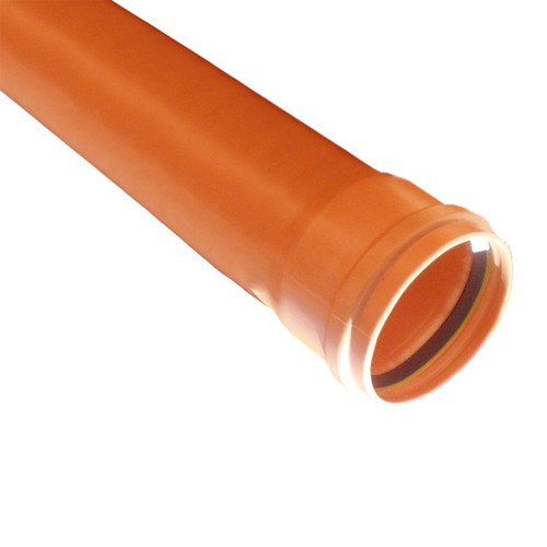 Polypipe U/G Drain Pipe, 110mm, 6m, Single Socket