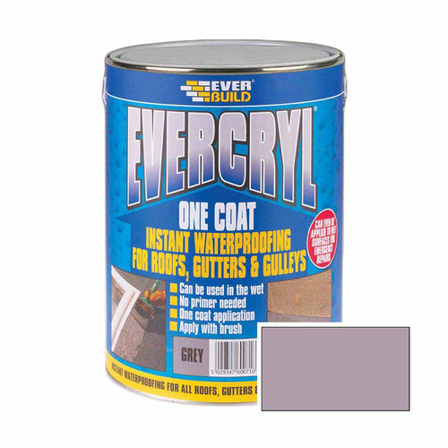 Everbuild Evercryl One Coat Roof Repair Compound, Grey, 2.5kg