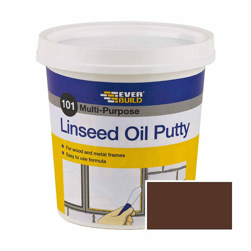Everbuild 101 Multi Purpose Linseed Oil Putty, Brown, 1kg