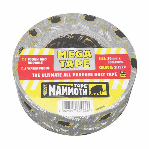 Everbuild Mammoth Mega All Purpose Tape, Silver, 50mm x 50m