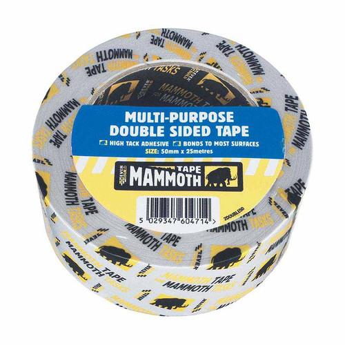 Everbuild Mammoth Multi Purpose Double Sided Tape, 50mm x 25m Roll