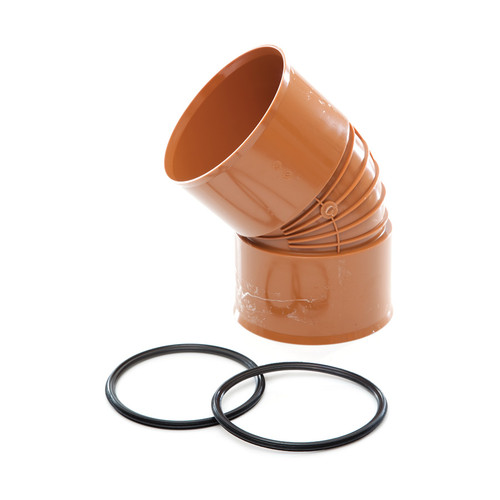 Polypipe Polysewer D/S Short Radius Bend, 225mm, 45 Degree