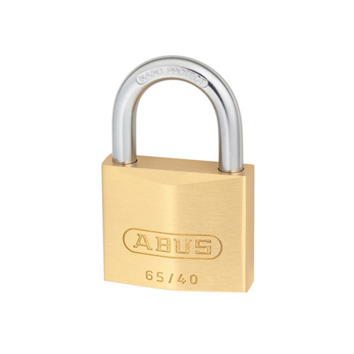Abus 65 Series Padlock, Brass, Long Shackle, 62mm (H) 40mm (W) 15mm (D)