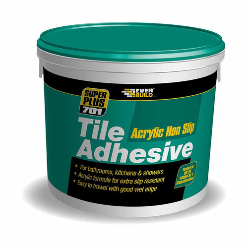 Everbuild 701 Superplus Non Slip Tile Adhesive 14kg/10Ltr