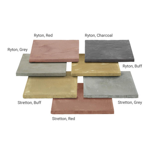 Stonemarket Stretton Stippled Concrete Paving Slabs 450mm x 450mm x 32mm - Grey