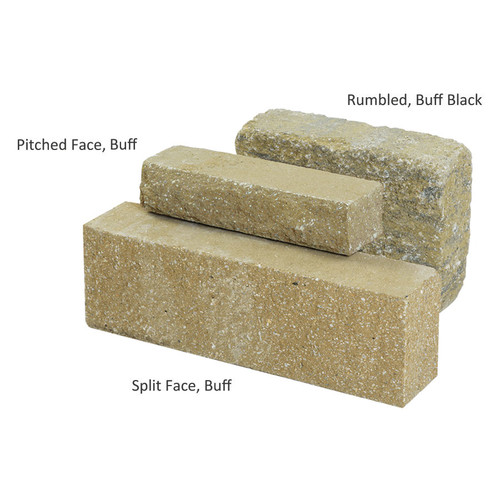 Stonemarket Carluke Walling Rumbled Face 300mm x 100mm x 65mm Buff/Black, 5kg, 80 Pieces