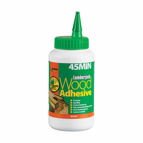 Everbuild Lumberjack 45-Minute Polyurethane Wood Adhesive, Liquid Brown, 750g