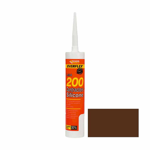 Everbuild LMA 200 Contractors Silicone Sealant, Brown, 295 ML