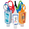 HAND SANITIZER  BOTTLE - One ounce (30mL) hand sanitizer bottle has a colorful silicone bottle holder and easy to attach beaded silicone strap. Gel has a slight citrus scent, is 62% alcohol and FDA approved.