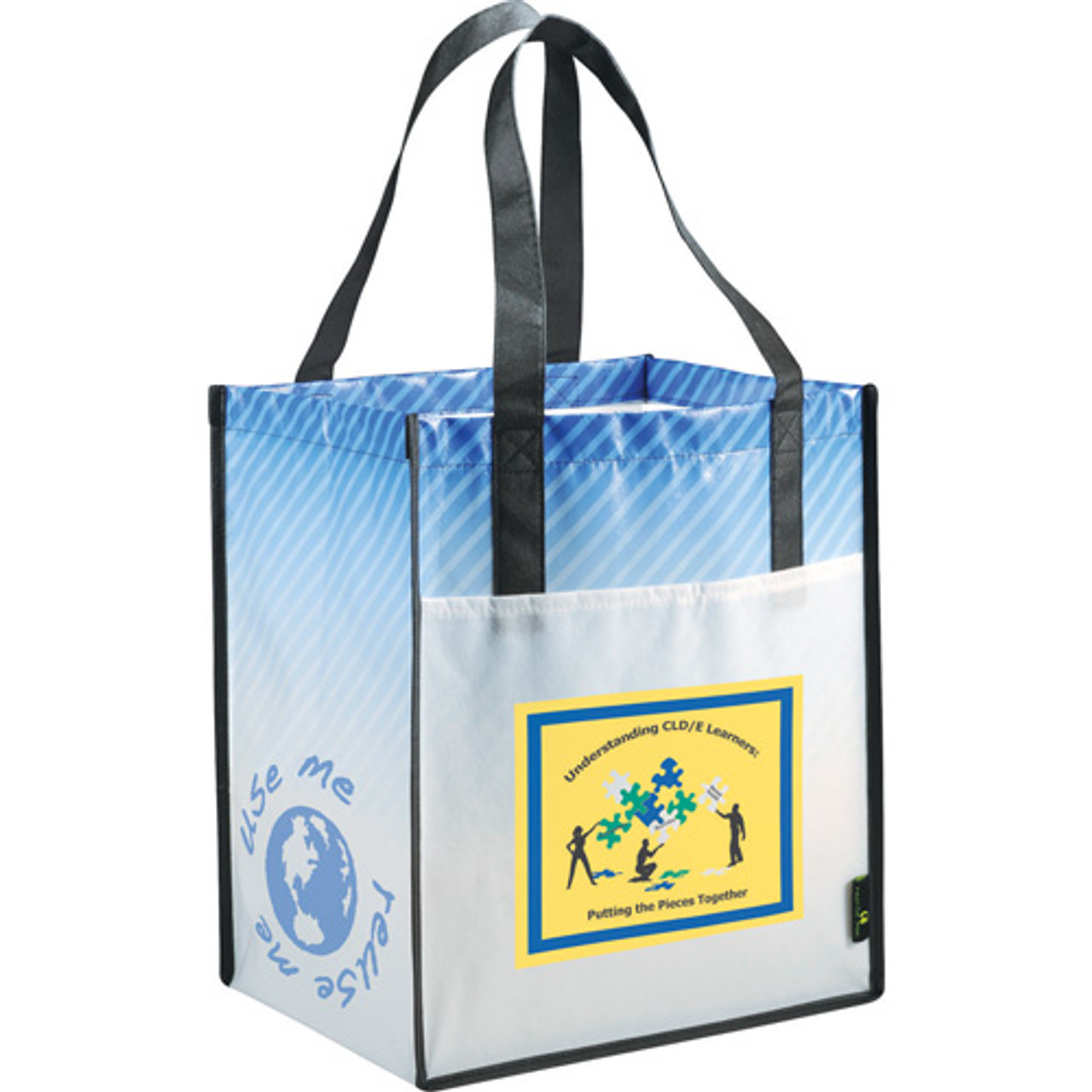 Laminated Non-Woven Striped Big Grocery Tote - 2160-50