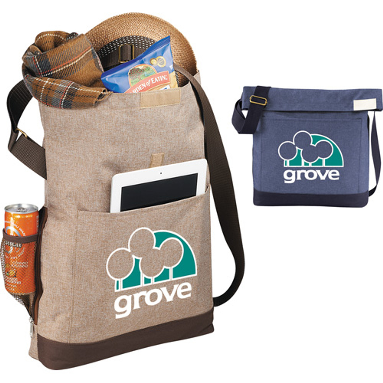 Chambray Foldover Tablet Tote - 2301-14