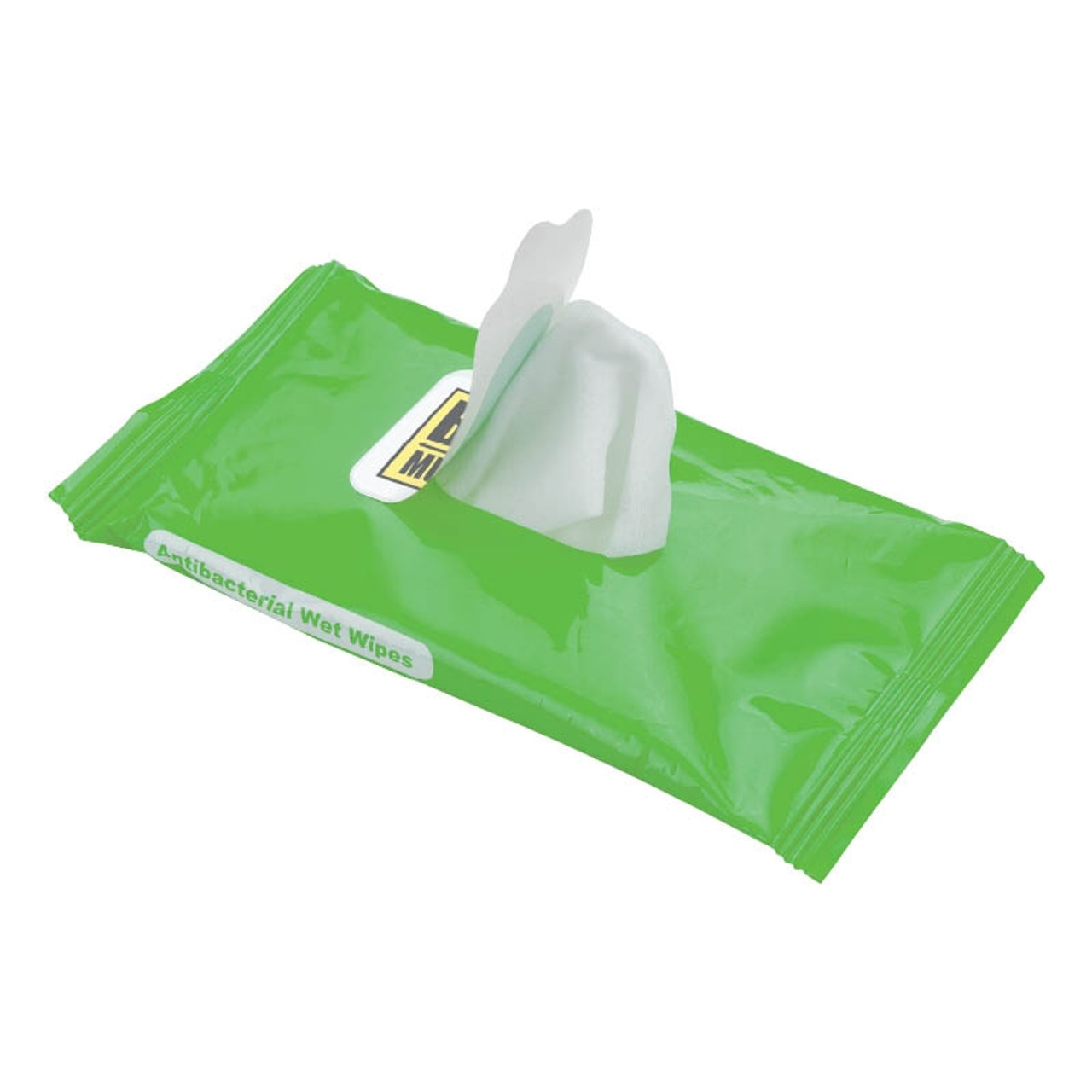 ANTIBACTERIAL WET WIPES- Resealable pack of 10 antibacterial wet wipes are non-alcohol based and FDA approved.