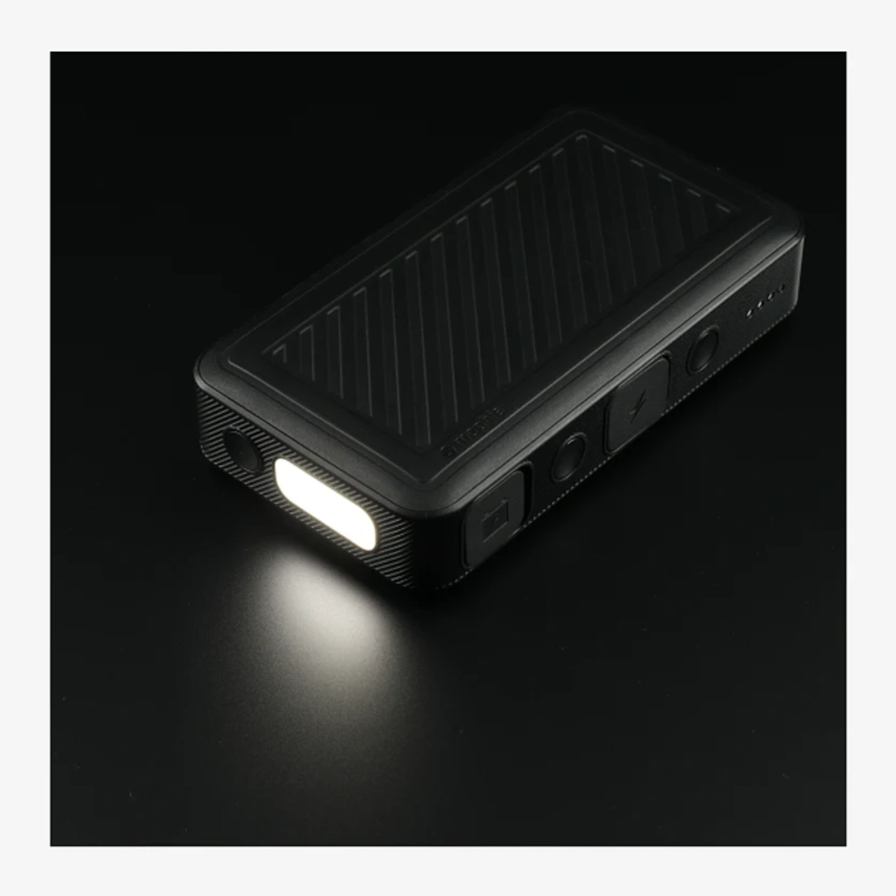 mophie® Powerstation Go Rugged Compact-Powerstation Go Rugged Compact has 8100 mAh/29.9Wh rechargeable lithium battery and works as a regular power bank with dual USB-A outputs and floodlight. 