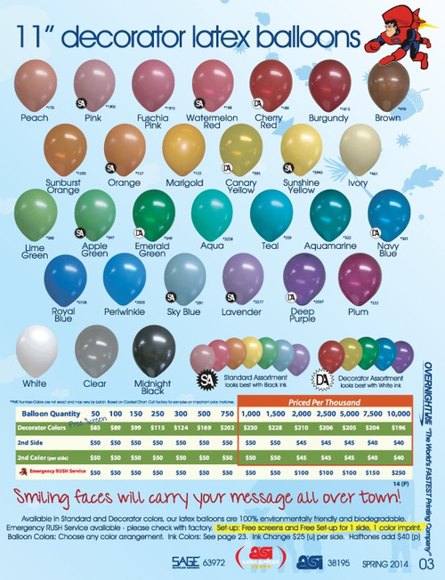 11"  Latex Balloons - 63972-2