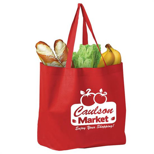 THE SHOPPER - 13" x 12" x 7" Deep with 20" Handles 80g Non-Woven Polypropylene 