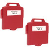 Pitney-Bowes 765-3 fluorescent red ink cartridge - 2 Pack