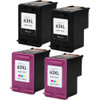 HP 63XL black and color ink cartridges remanufactured replacement 4-Pack