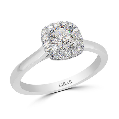 Cushion Shaped Halo Engagement Ring